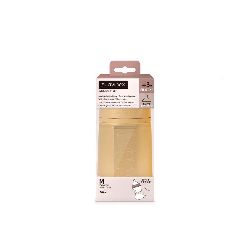 BIBSXPRO240ML3-6 Mamadera Biberon Anticolico Sx Pro Fisiologico 240 Ml 3 A 6m Suavinex - Amarillo