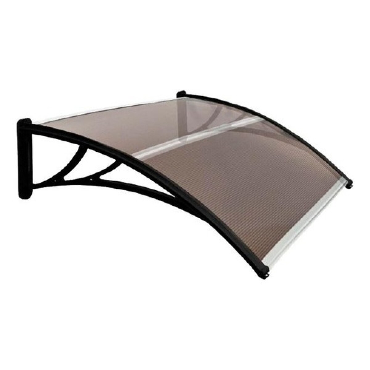 Alero Policarbonato Transparente Y Soporte Negro 1.0 X 0.6 M - Marrón 