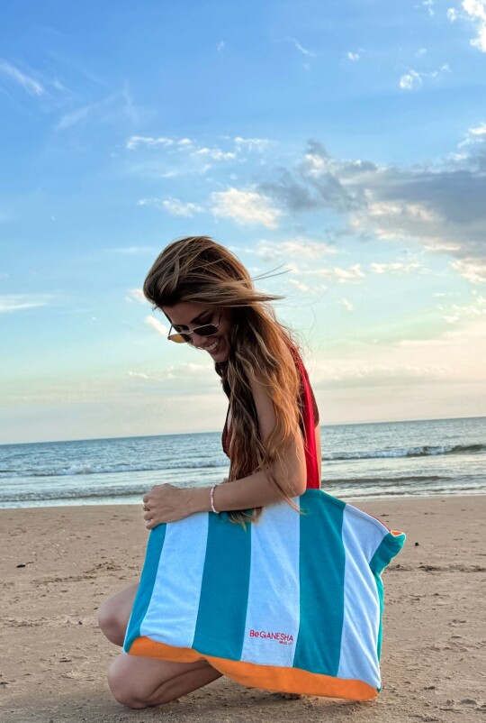 Towel Bag Verde y Celeste