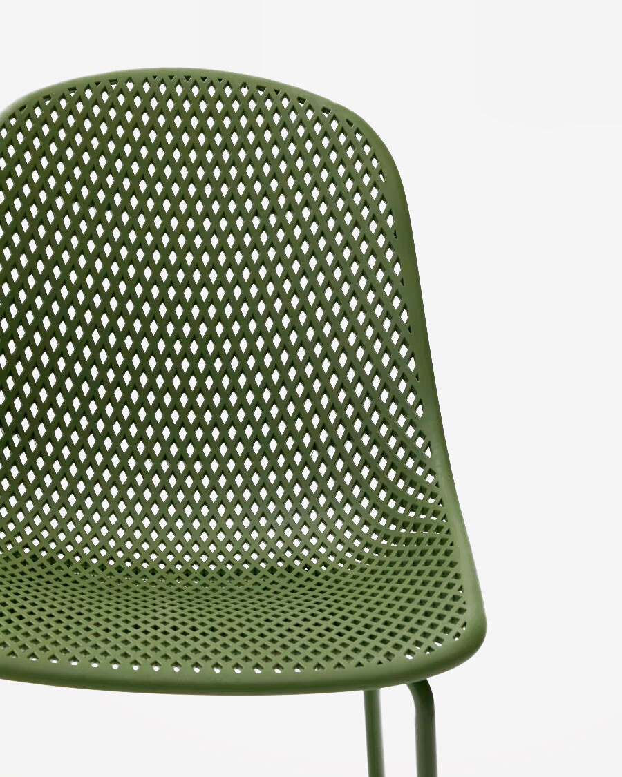 Silla de exterior Quinby con patas de acero verde Silla de exterior Quinby con patas de acero verde