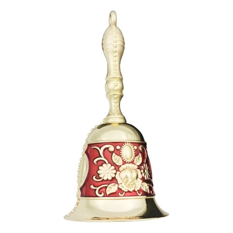 Campana De Mano Metalica Oro con Rojo