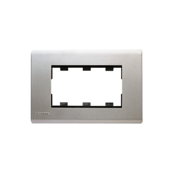 Plaqueta p/3 módulos aluminio - Duomo C56814