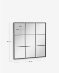 Espejo de pared Ulrica metal negro 80 x 80 cm Espejo de pared Ulrica metal negro 80 x 80 cm
