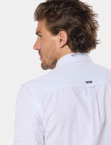 CAMISA RAYADA Celeste