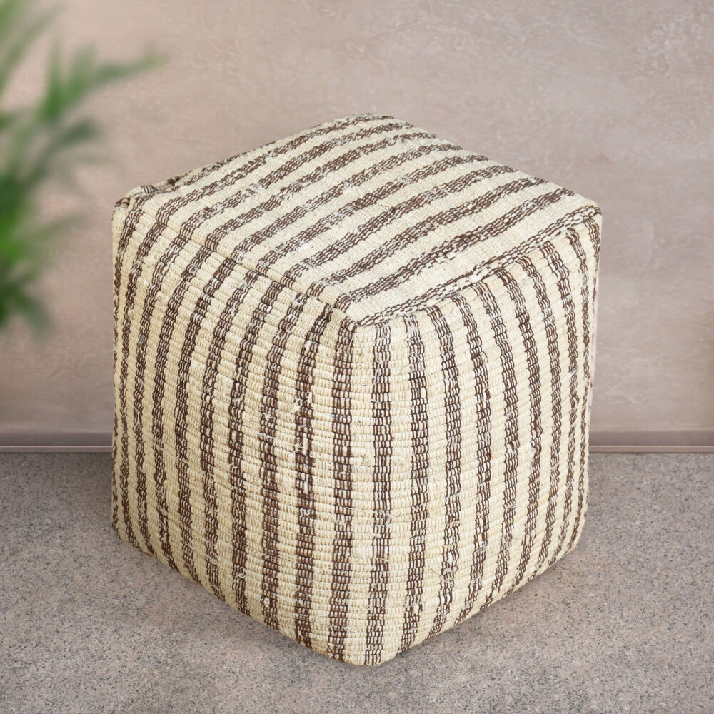 POUF KAMEEL MARRÓN ALGODÓN DENIM