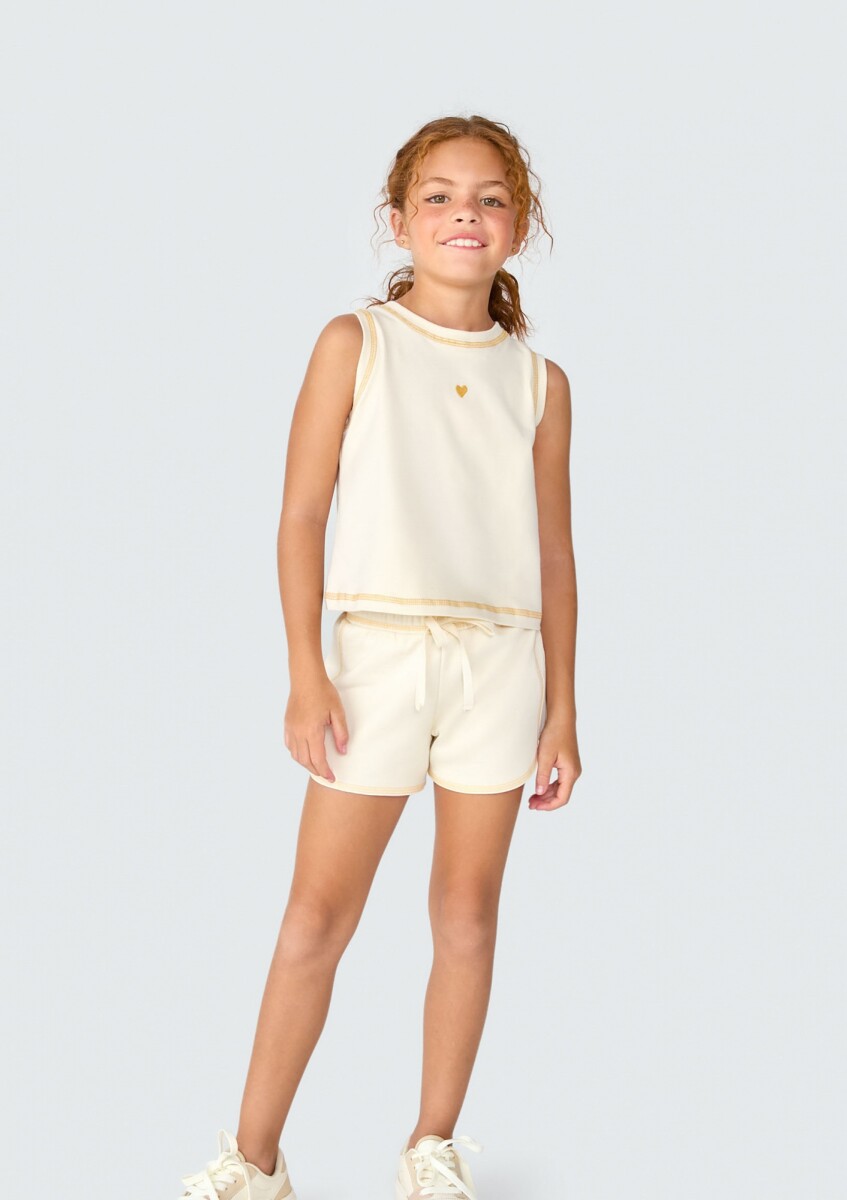 CONJUNTO INFANTIL CON SHORT - AMARILLO 