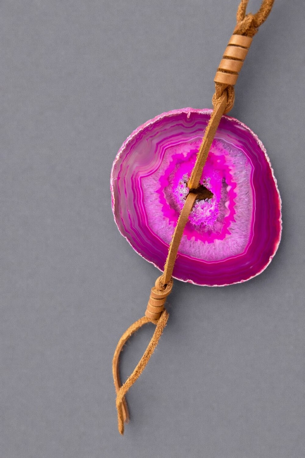 Simple Ágata Necklaces Fucsia