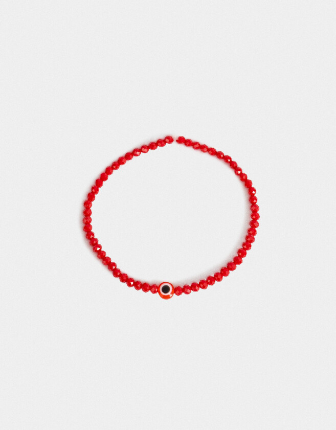 Pulseras Elásticas Pulsera Con Mostacillas - Rojo Medio