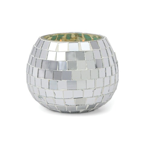 Vela aromática Disco Ball Plateada