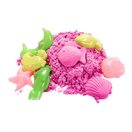 Pack Balde de Arena Mágica 500G + 6 Moldes IYTRER-302 ROSA