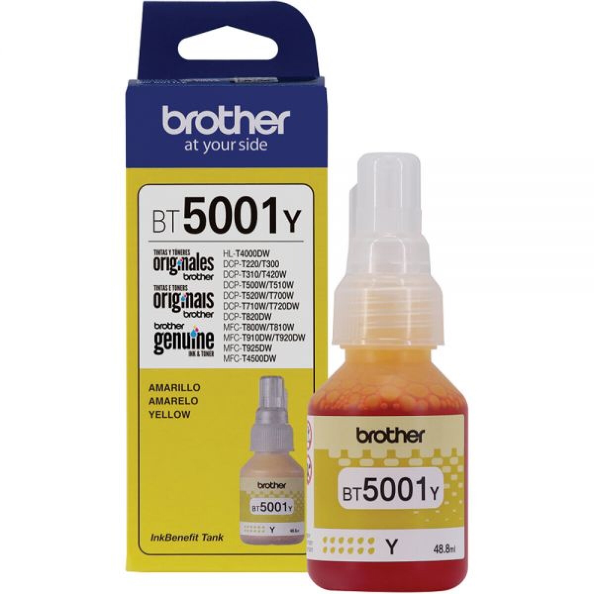 Botella de tinta brother bt5001 48.8ml Yellow