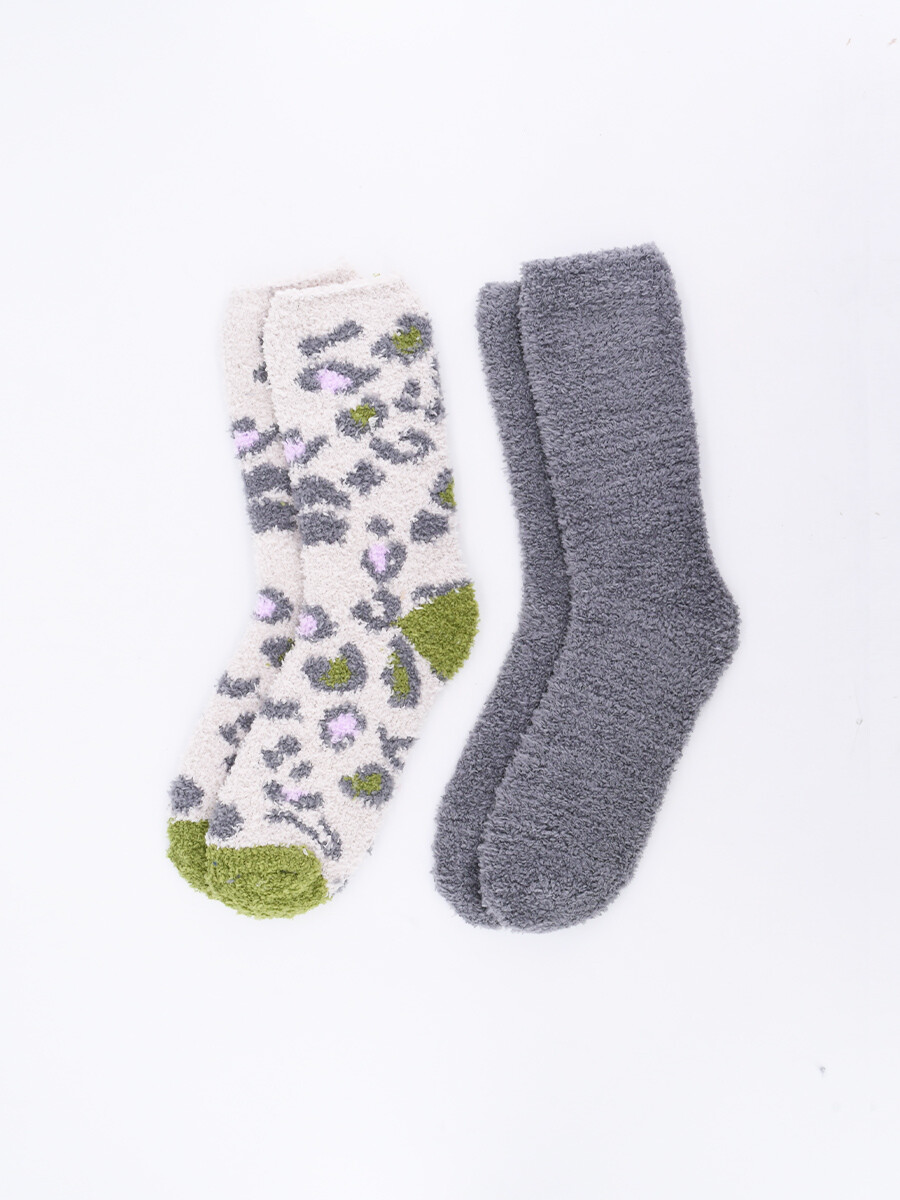 MEDIAS CHENILLE PACK X 2 - ESTAMPADO 1 