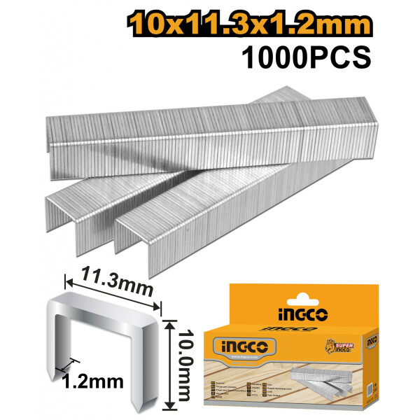 GRAMPAS INDUSTRIAL 10MM INGCO STS0210 CAJA 1000 UNID PARA HSG1404 GRAMPAS INDUSTRIAL 10MM INGCO STS0210 CAJA 1000 UNID PARA HSG1404