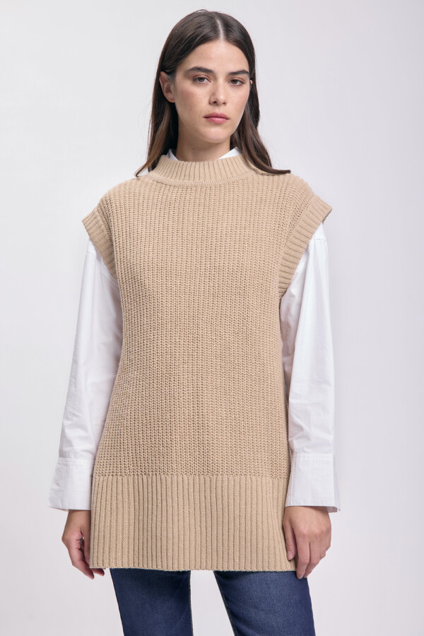 Chaleco punto Taupe
