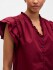V-FLUTTER SLV EYELET YOKE TOP RED DELICIOUS