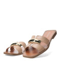 Sandalias de Mujer Bottero Slide con Detalle Metálico Marrón - Marrón Claro