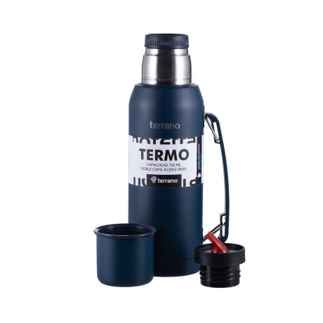 Termo Premium 1Lt. con Manija. Azul Opaco