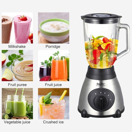 Licuadora Sonifer Jarra Vidrio Acero Inox Con Molinillo Licuadora Sonifer Jarra Vidrio Acero Inox Con Molinillo