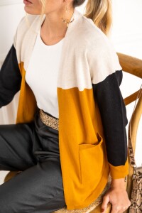 Kimono Color Block Caramelo