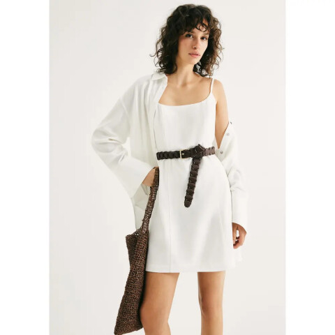 VESTIDO CURTO FEM BEGE CLARO