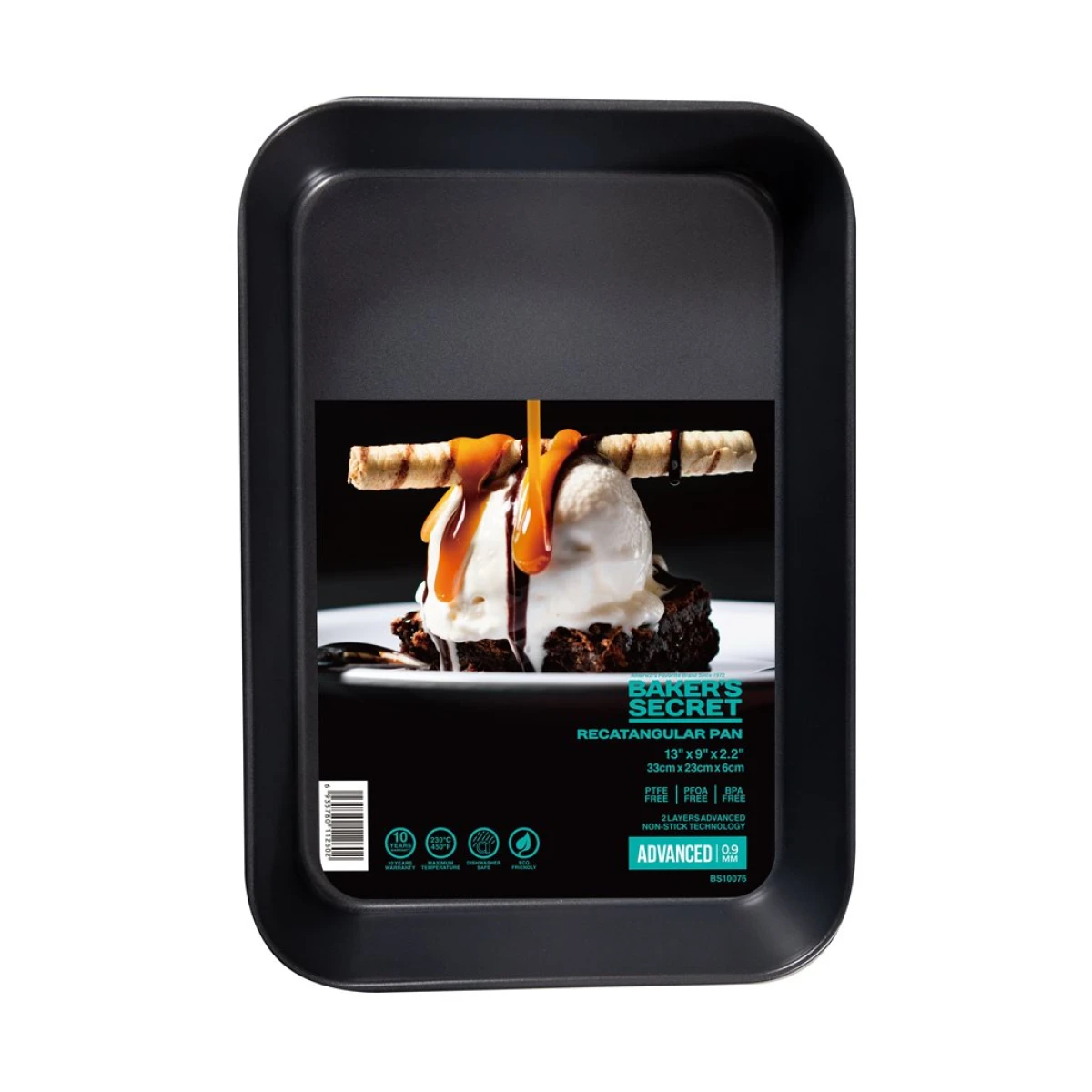 ASADERA ANTIADHERENTE 35x24x6CM 0.9MM ADVANCED NEGRO BAKERS SECRET 