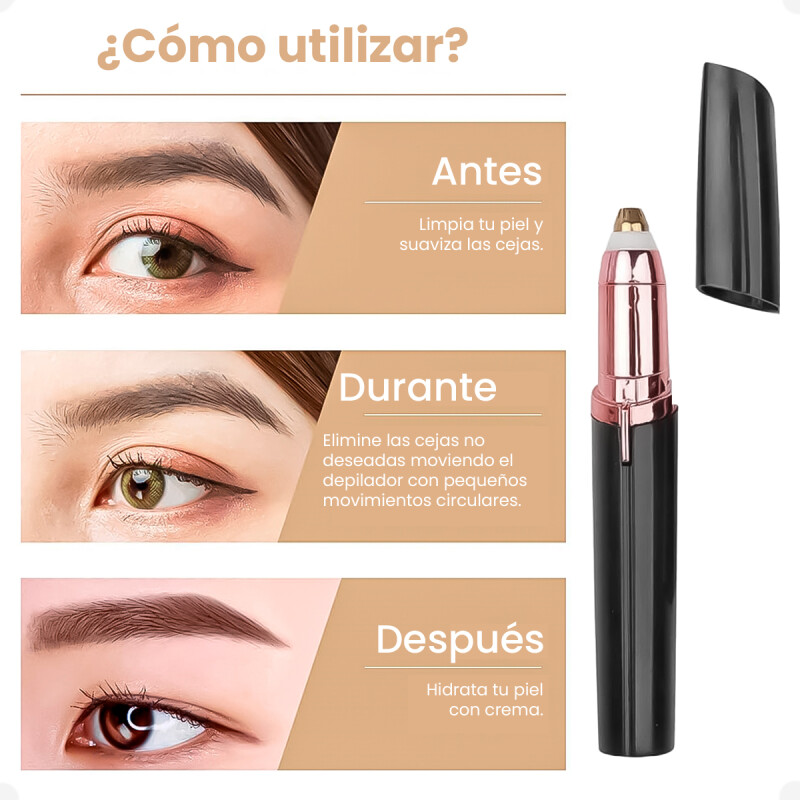 Depilador Removedor De Cejas Flawlbss Recargable Negro