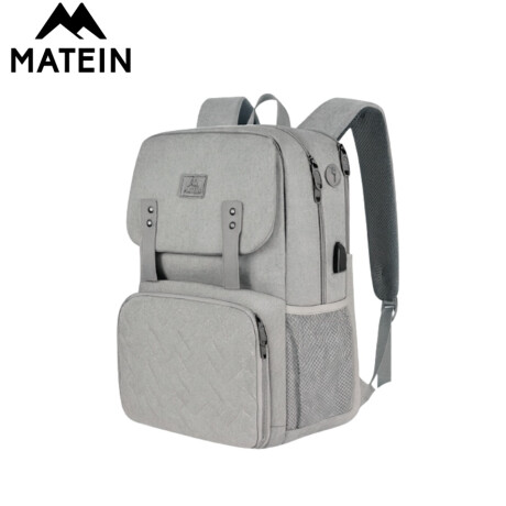 Mochila Lonchera Impermeable Porta Laptop Matein 1161 Gris