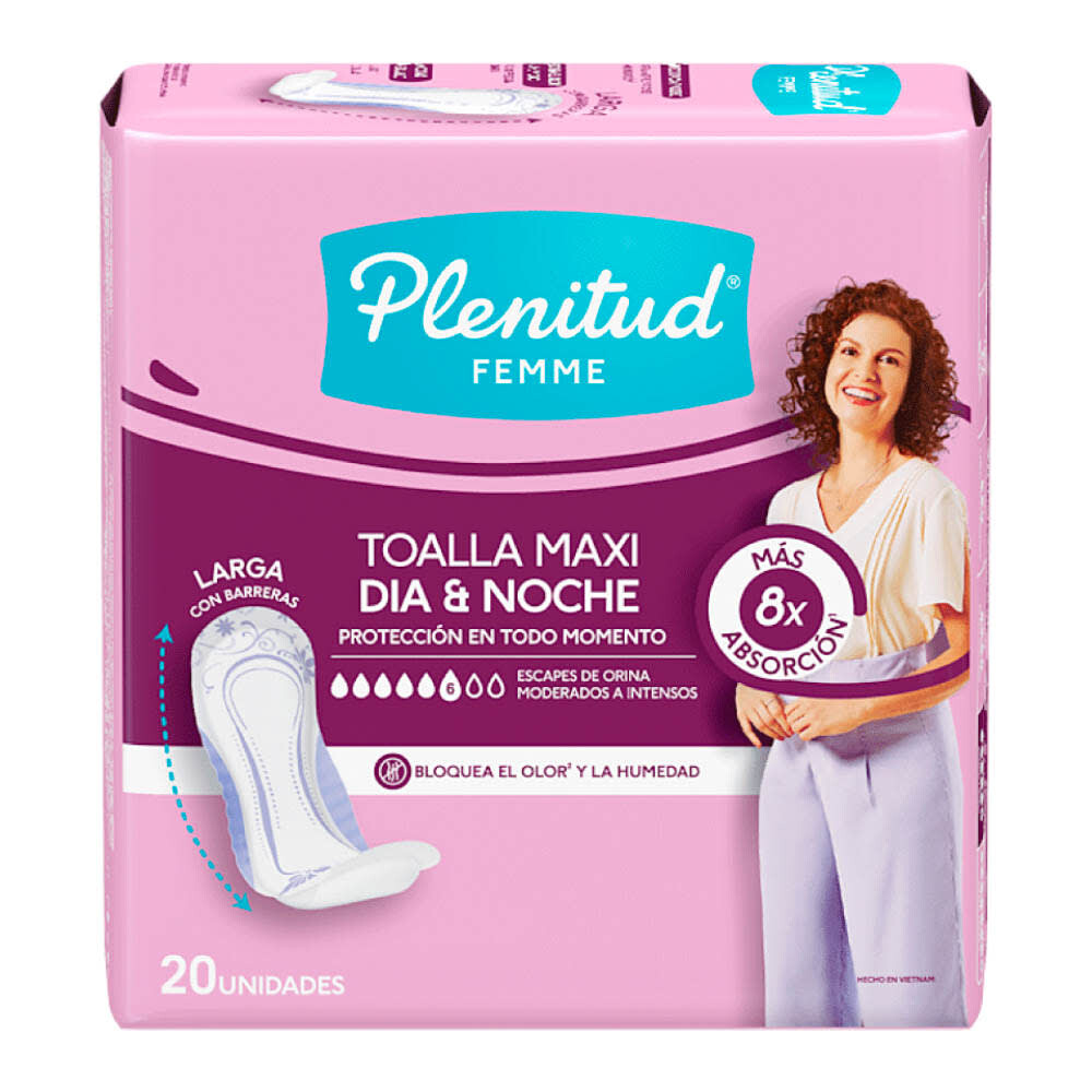 PLENITUD TOALLA DIA Y NOCHE 6X20 única
