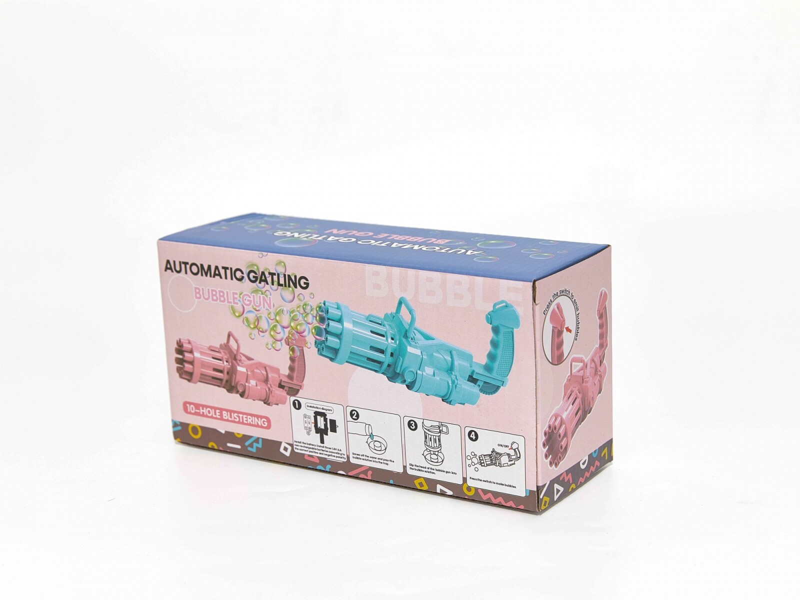PISTOLA DE BURBUJAS TIPO GATLING AUTOMÁTICA 