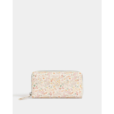 Billetera Fichero Estampada Blanco Crudo