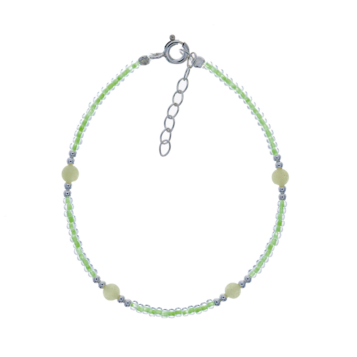 Pulsera de plata 925 y cuentas de acrílico. 