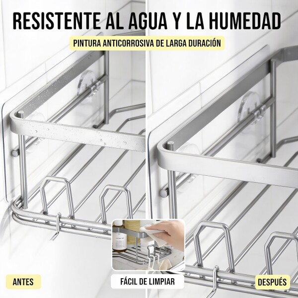 Set X2 Estantes Esquinero Organizador Baño Ducha Y Adhesivos Linea Premium Imback Color Plateado Set X2 Estantes Esquinero Organizador Baño Ducha Y Adhesivos Linea Premium Imback Color Plateado