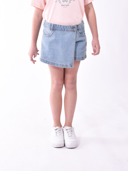 SHORT POLLERA POLA CELESTE