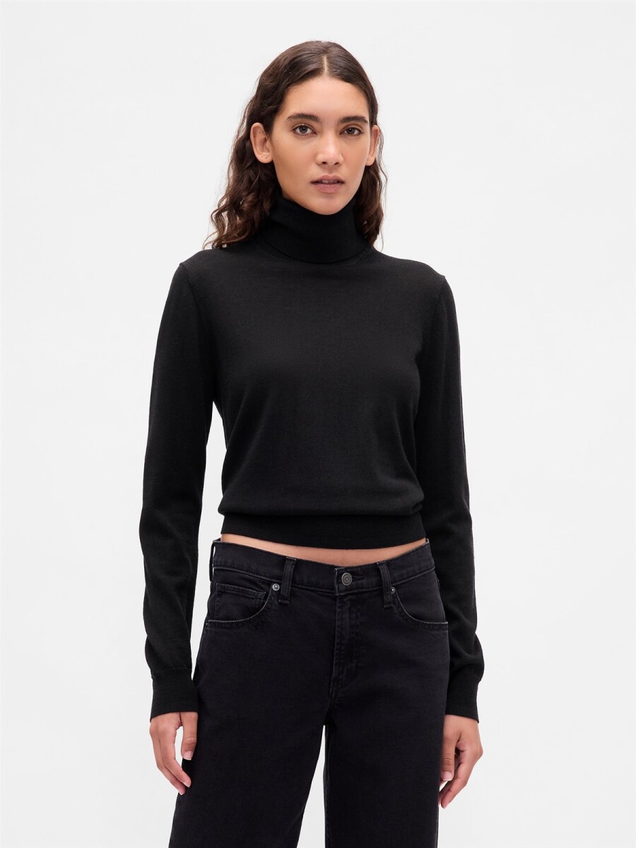 Buzo Polera Merino Mujer - Black 