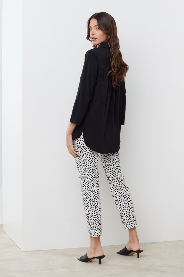 Blusa Cuello Camisa NEGRO