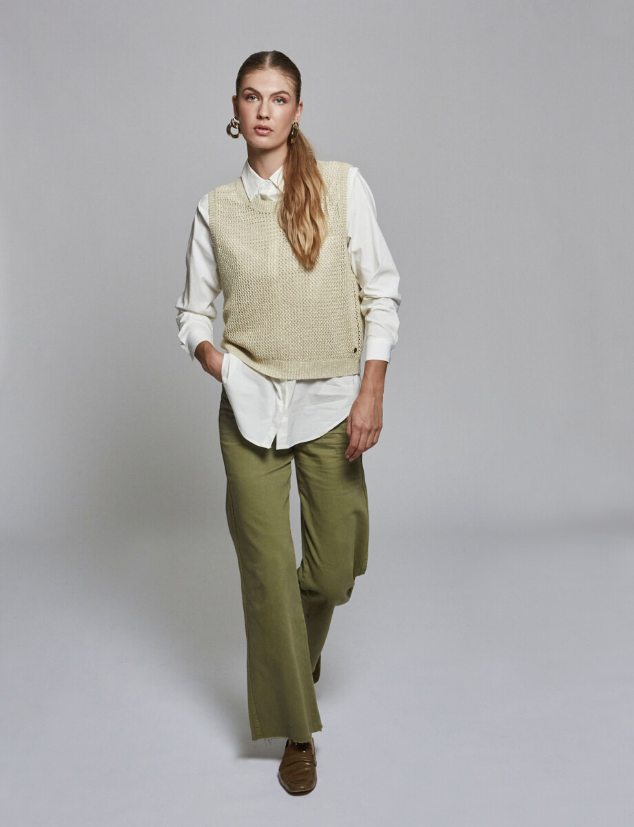Chaleco lurex beige