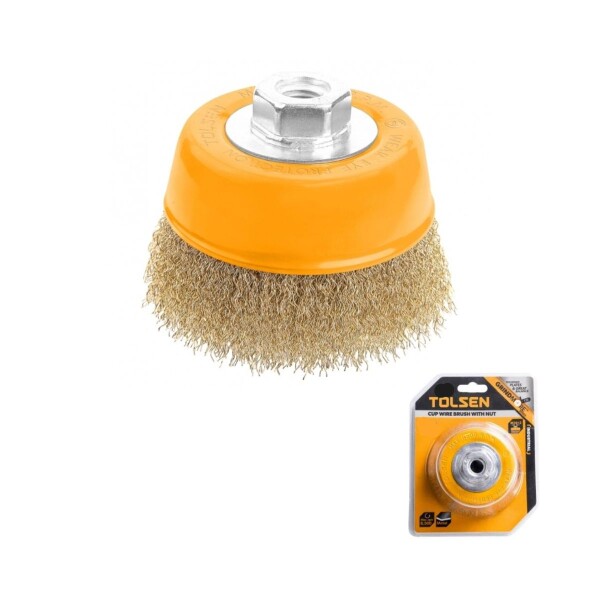 CEPILLO COPA BRONCEADO 75mm M14-2,0 TOLSEN Cepillo Copa Bronceado 75mm M14-2,0 Tolsen