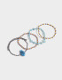 Pulseras Elásticas Sets Cerámica Pulseras Elásticas Set Con Mostacillas - Dorado
