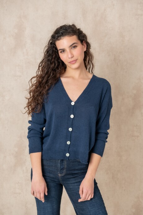 Cardigan dama liso Navy