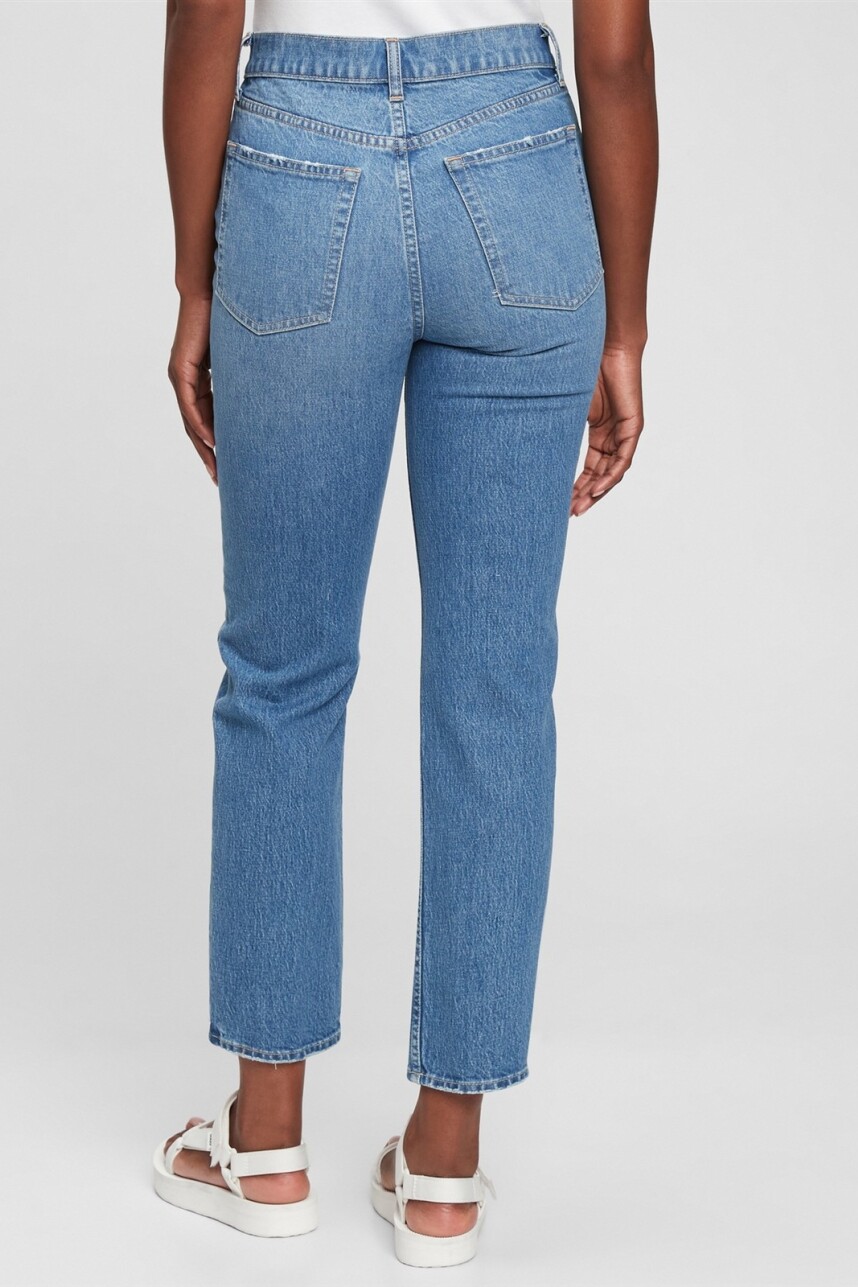 Jean Cheeky Straight Tiro Alto Mujer Medium Indigo 8