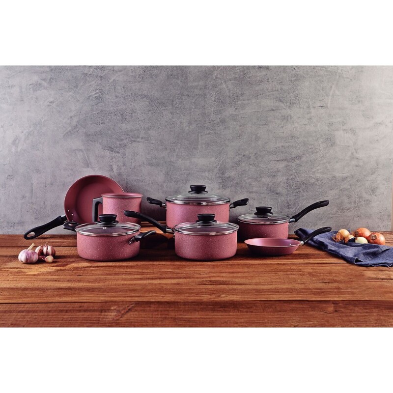 Batería De Cocina 7pzas. Color Rosa - 28299/406 - Tramontina Batería De Cocina 7pzas. Color Rosa - 28299/406 - Tramontina