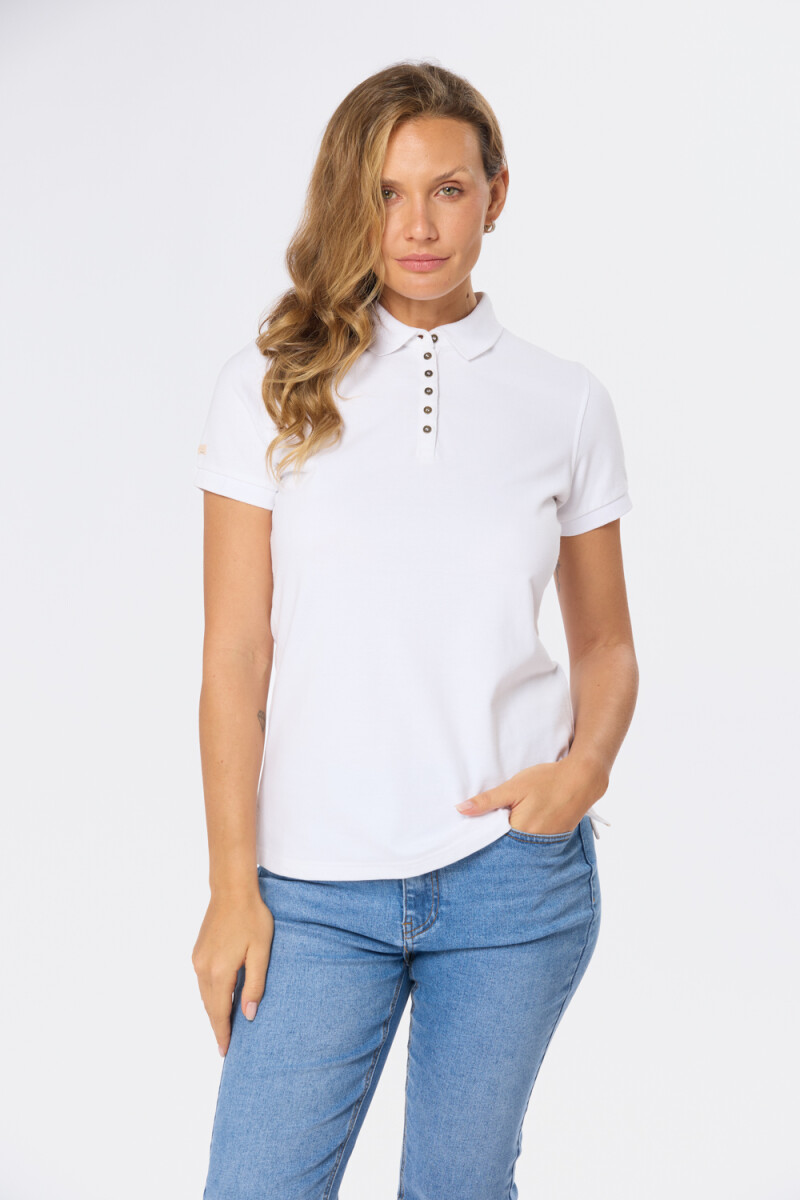 POLO PIQUE LISA - Blanco 