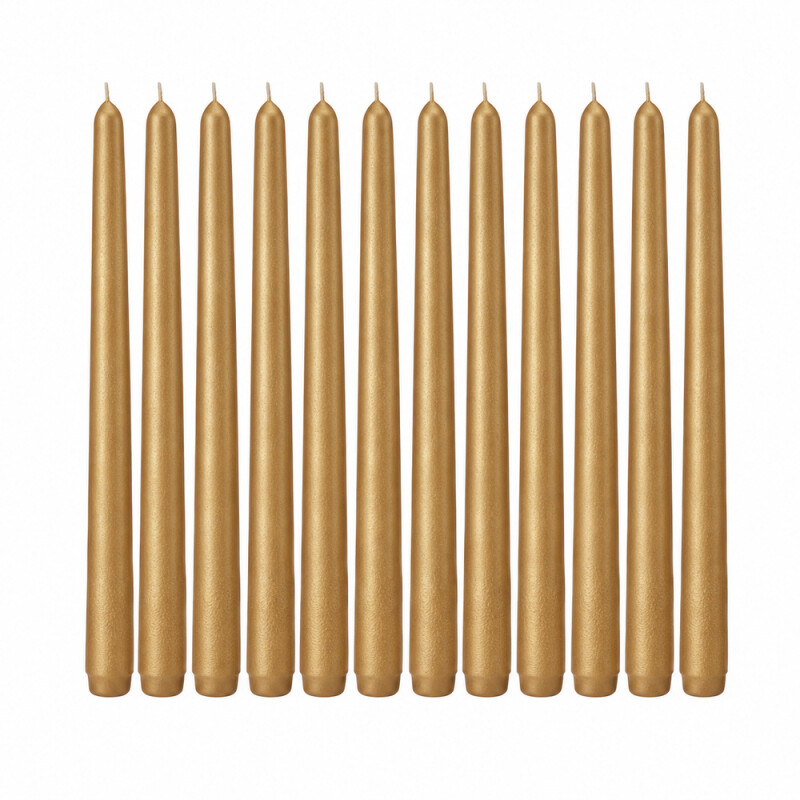 VELAS CONICAS X12 Dorado 27cm
