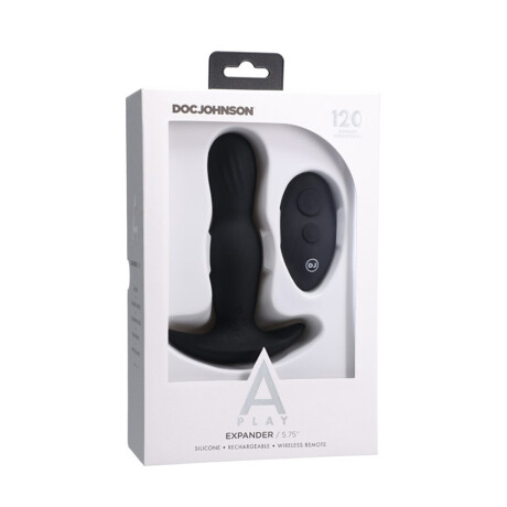 A Play Expander Plug Anal Vibrador con Control Negro