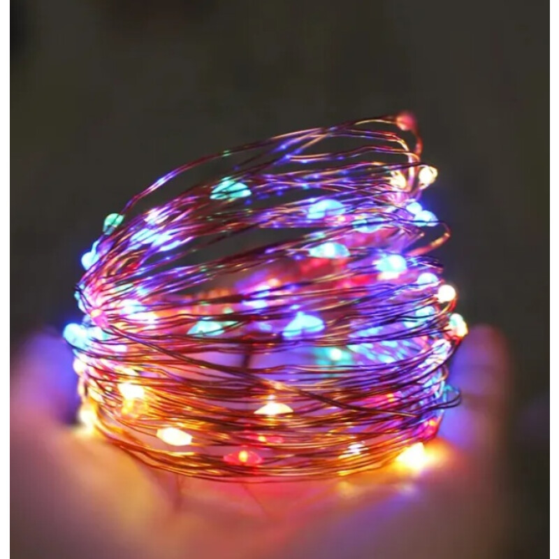 Guía Luciérnaga Para Jardín Solar Con Estaca De12m 100 Luces Multicolor