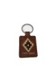 llavero de cuero rectangular Marron