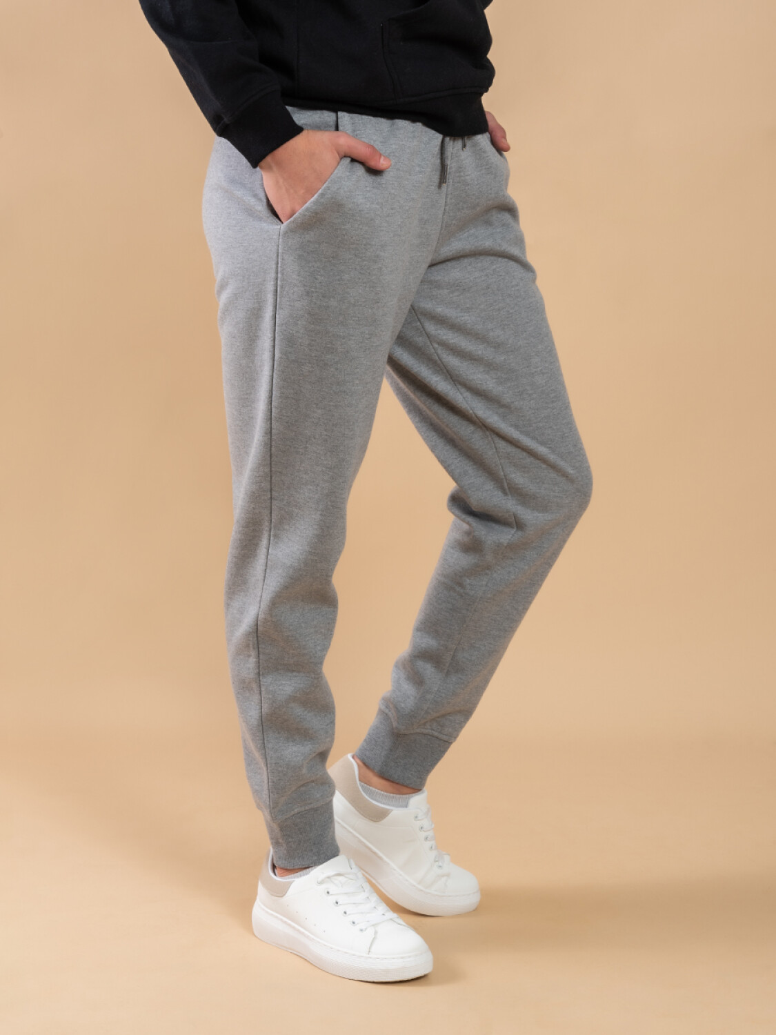 Pantalon deportivo con puño - Gris claro — BAS