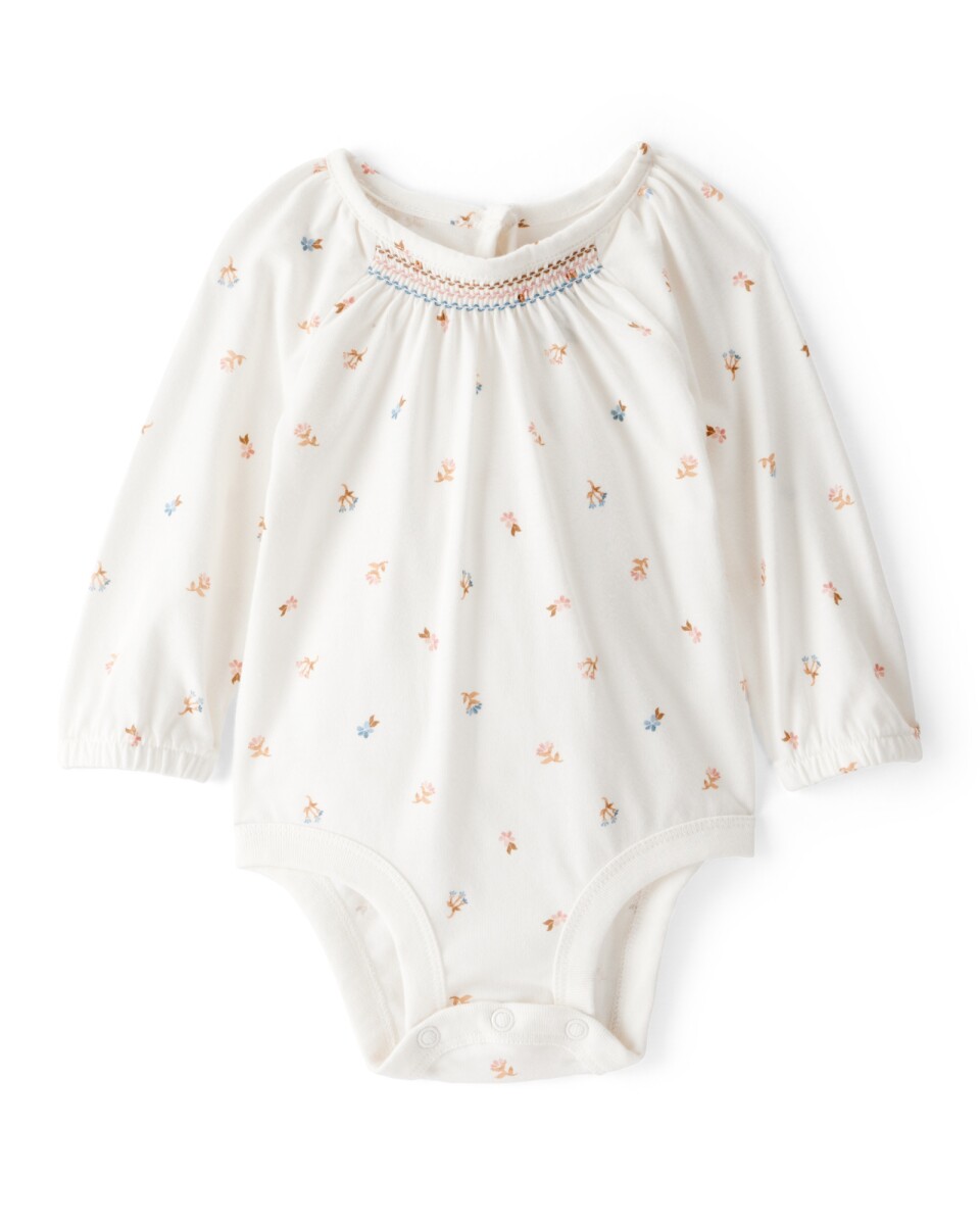 Body de algodón, diseño floral 