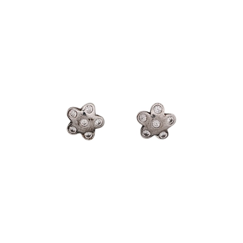 Caravanas Flor-Plata 925-Piedra Zirconia-CA3066 conpiedra
