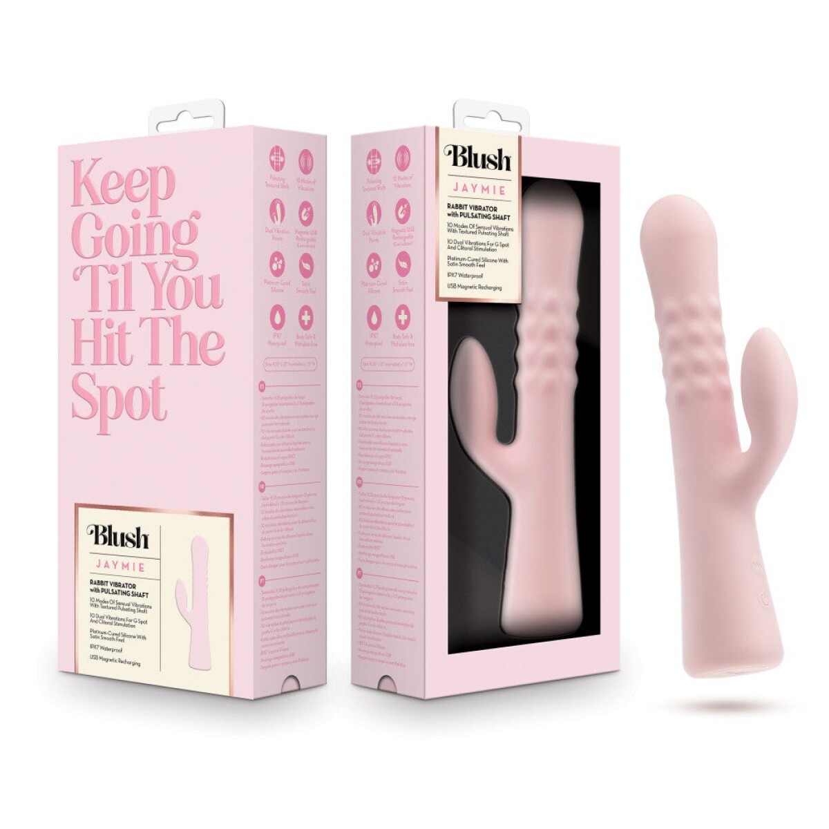 Vibrador Rabbit Estimulación Dual Jaymie Blush 